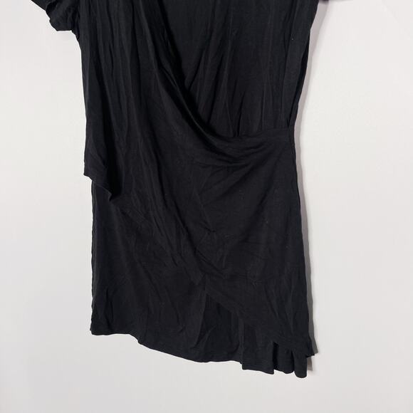 Angel Maternity Small Black Maternity Nursing Crossover Bamboo Short Sleeve Tee - Picture 4 of 8